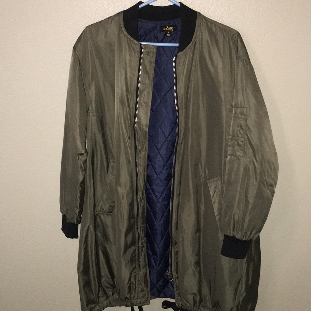 Long knee length green army coat